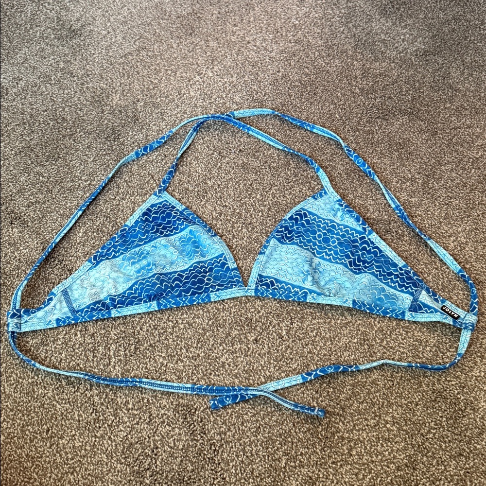 Jolyn Blue Mermaid Patterned Bikini Top